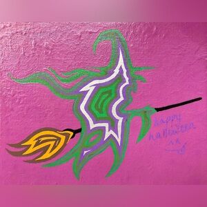 Halloween Painting Acrylic Unique Art Craft Handmade